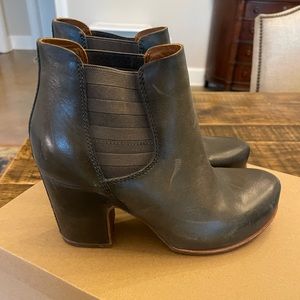 Gray kork-ease booties.